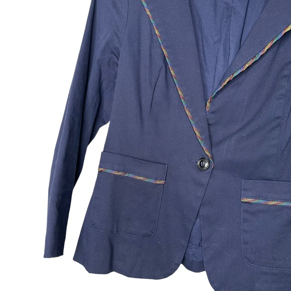 Modcloth Legendary Lifestyle Blazer Rainbow Trim - Picture 3 of 7